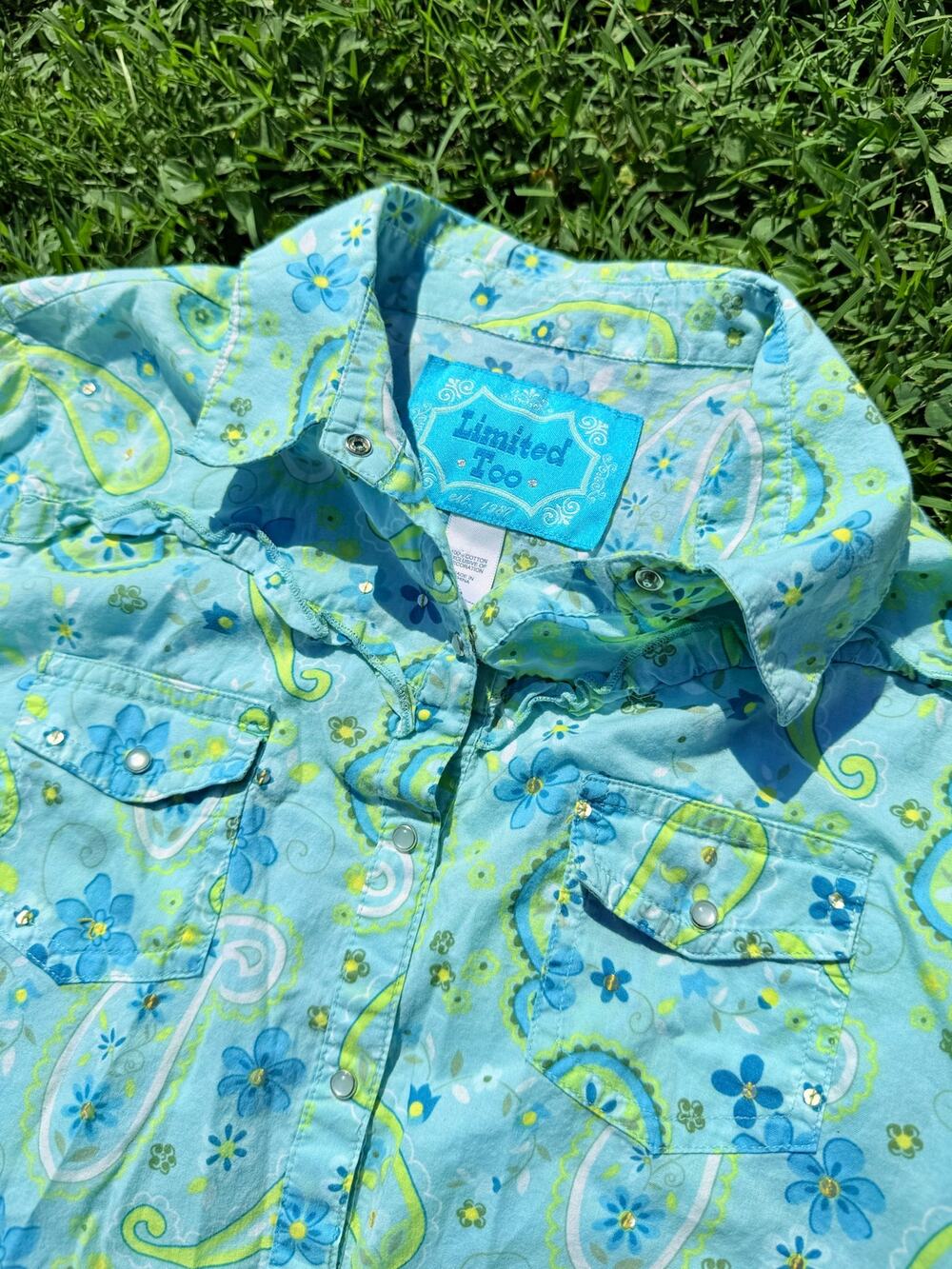 Iconic Limited Too Pearl Snap Button Up Junior Large